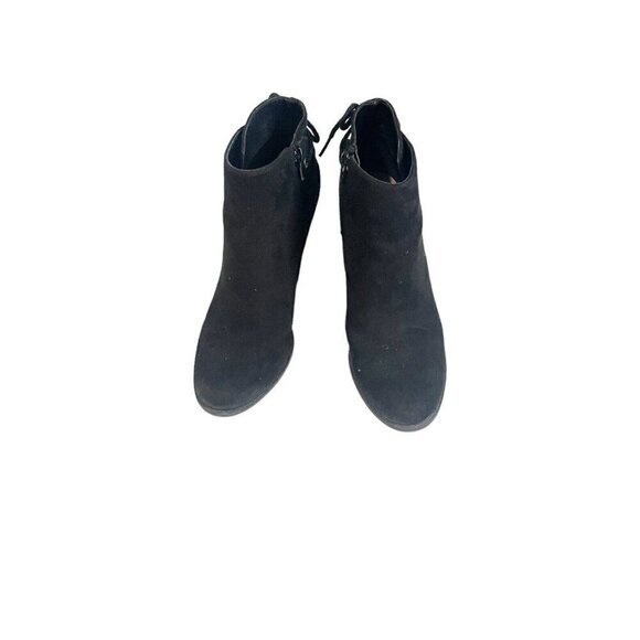 Madeline Girl Black Suede Wedge Ankle Boots with Zipper Women's Size 8.5 Fall - Picture 3 of 8